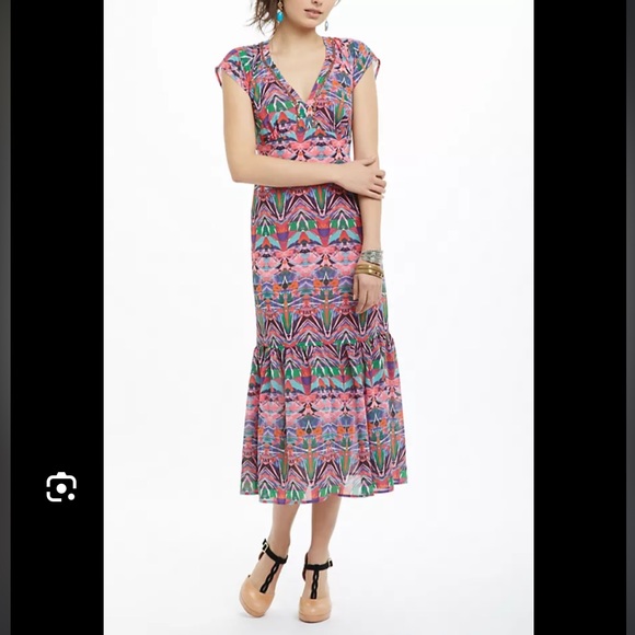 Anthropologie Vanessa Virginia Beaded Mural Maxi Dress - Picture 9 of 9